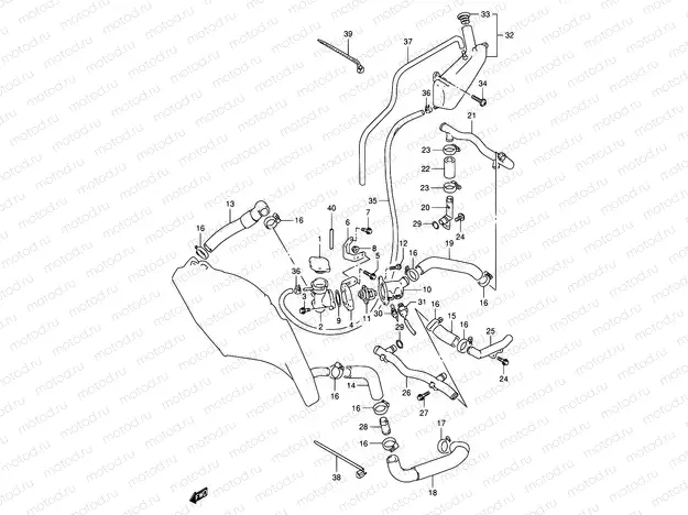 18 - RADIATOR HOSE (MODEL P/R)