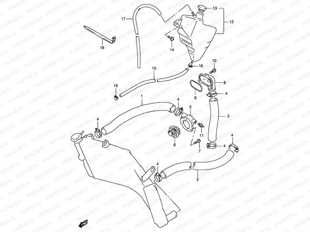 18 - RADIATOR HOSE (MODEL T/V)