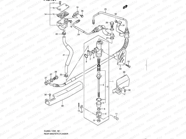 181 - REAR MASTER CYLINDER (DL650AL1 E19)