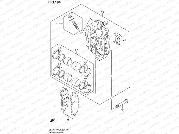184 - FRONT CALIPER (GSX-R1000UFL3 E21)