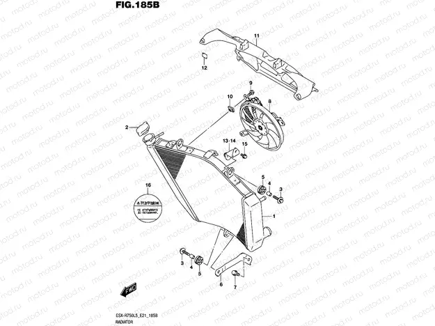 185B - RADIATOR (GSX-R750UFL5 E21)