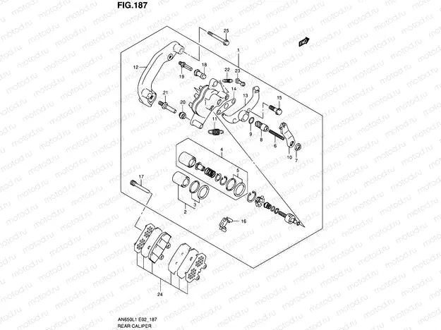187 - REAR CALIPER (AN650AL1 E51)
