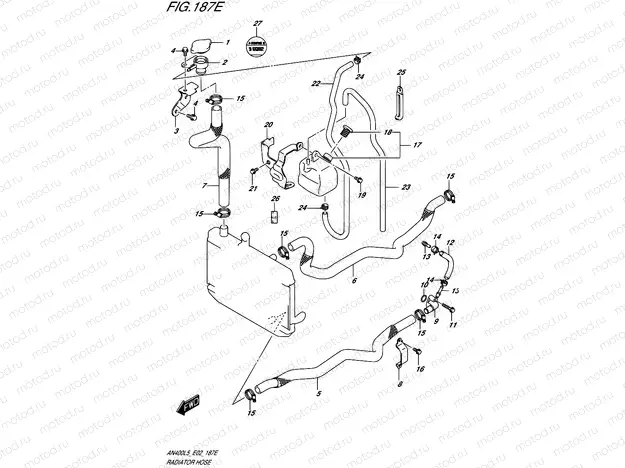 187E - RADIATOR HOSE (AN400ZAL5 E19)
