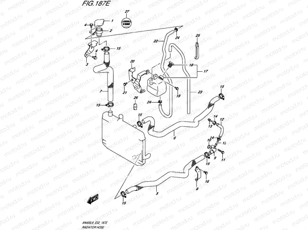 187E - RADIATOR HOSE (AN400ZAL6 E19)