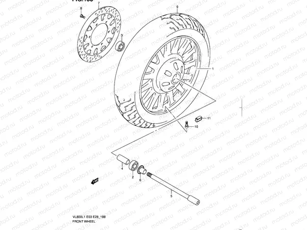 188 - FRONT WHEEL (VL800CL1 E33)
