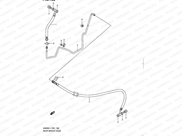 188 - REAR BRAKE HOSE (AN650L1 E19)