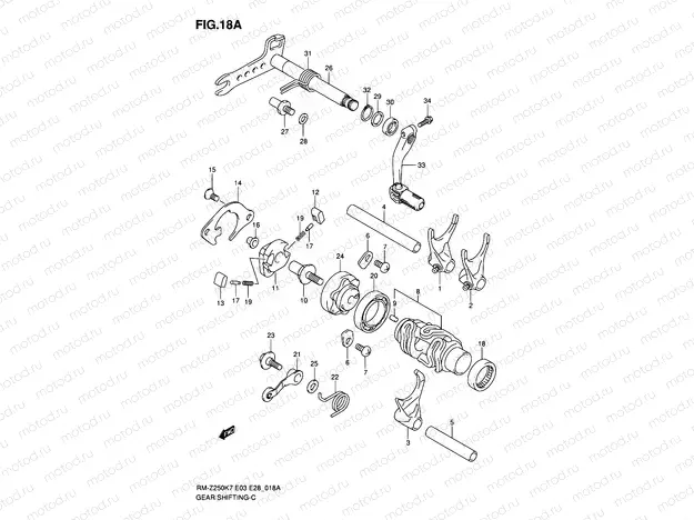 18A - GEAR SHIFTING (MODEL K8/K9)