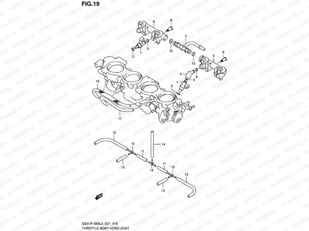 19 - THROTTLE BODY HOSE/JOINT (GSX-R1000L3 E24)