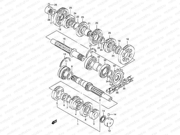 19 - TRANSMISSION (GSX-R400RL/RM/RN/RP/RR)