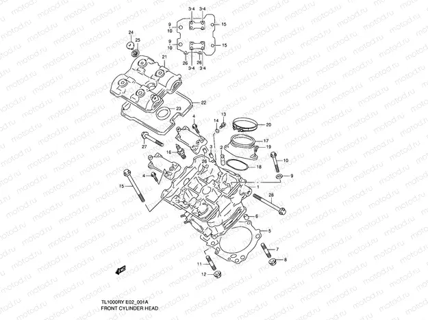 1A - FRONT CYLINDER HEAD