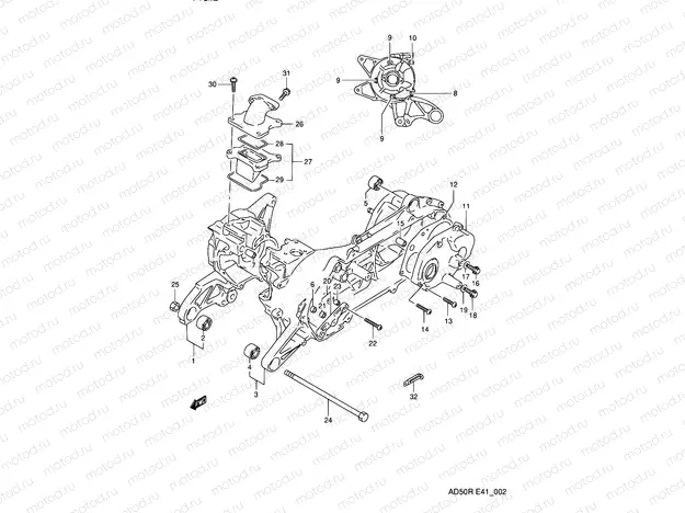 2 - CRANKCASE (MODEL L E41)