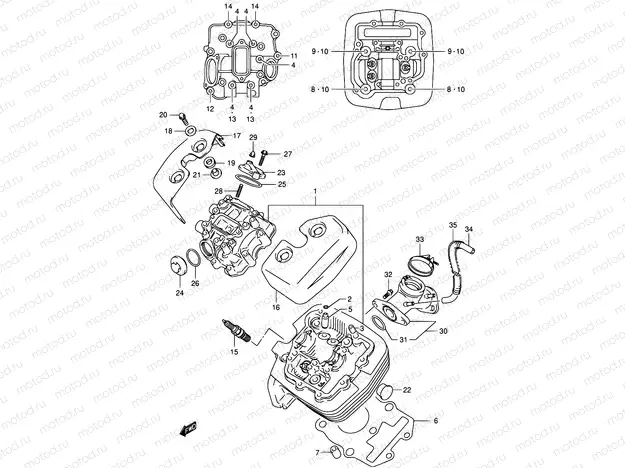 2 - CYLINDER HEAD (FRONT)