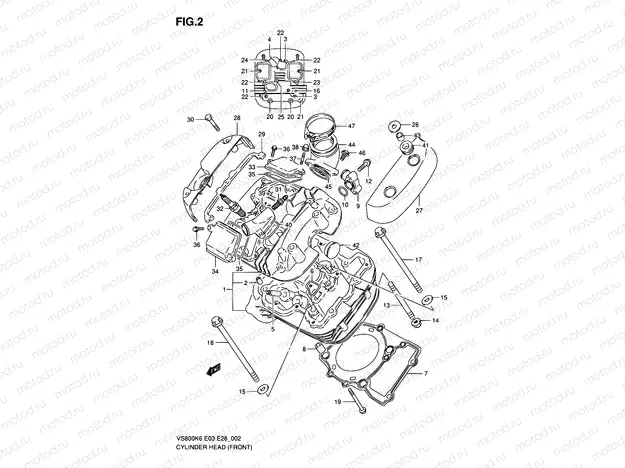 2 - CYLINDER HEAD (FRONT)