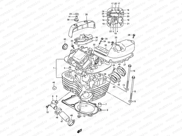 2 - CYLINDER HEAD (REAR)