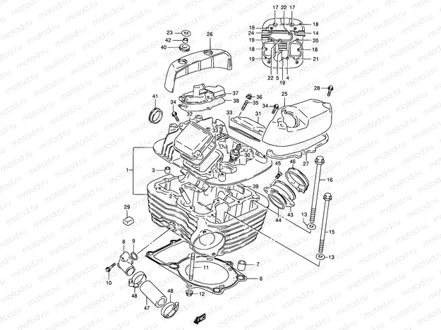 2 - CYLINDER HEAD (REAR)