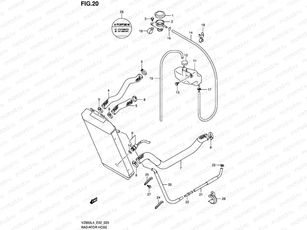 20 - RADIATOR HOSE (VZ800UEL4 E19)