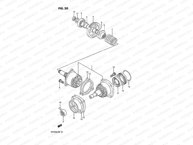 20 - SECONDARY DRIVE GEAR (MODEL F)