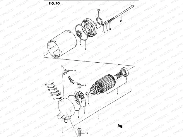 20 - STARTING MOTOR (MODEL F/G)
