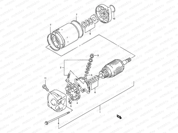 20 - STARTING MOTOR (MODEL R/S)