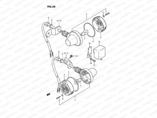 20 - TURN SIGNAL LAMP (MODEL Z/K/P)