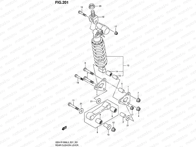 201 - REAR CUSHION LEVER (GSX-R1000ZUFL3 E21)