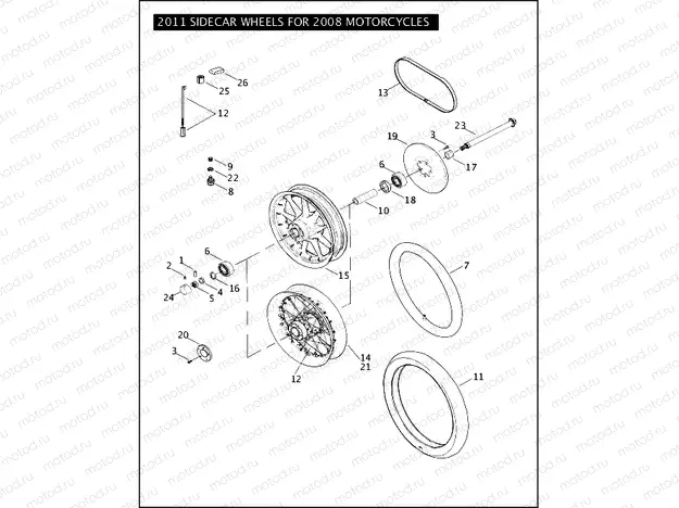 2011 SIDECAR WHEELS FOR 2008 MOTORCYCLES