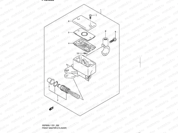 205 - FRONT MASTER CYLINDER (GSF650L1 E21)