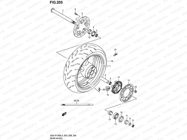 205 - REAR WHEEL (GSX-R1000L3 E28)