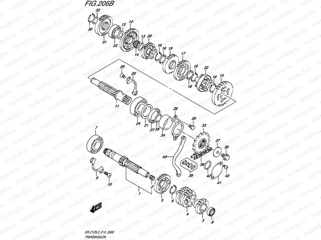 206B - TRANSMISSION (DR-Z125LL5 E19)