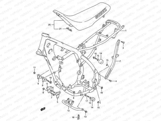 20A - FRAME - SEAT (MODEL P/R)