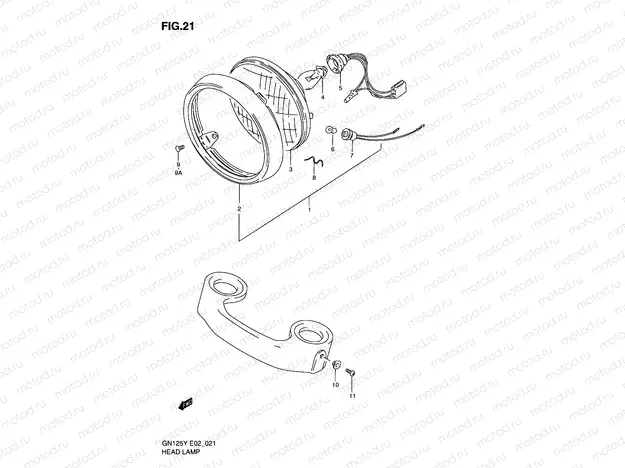 21 - HEADLAMP (MODEL V/W/X/Y/K1 E02,E71,P09)