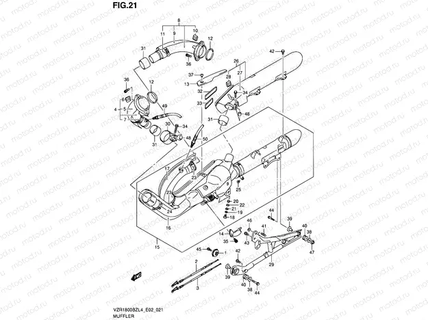 21 - MUFFLER (VZR1800BZUFL4 E19)
