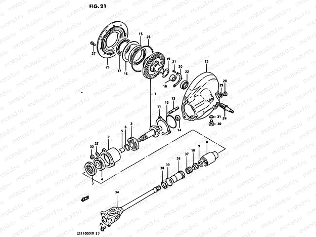 21 - PROPELLER SHAFT - FINAL DRIVE GEAR