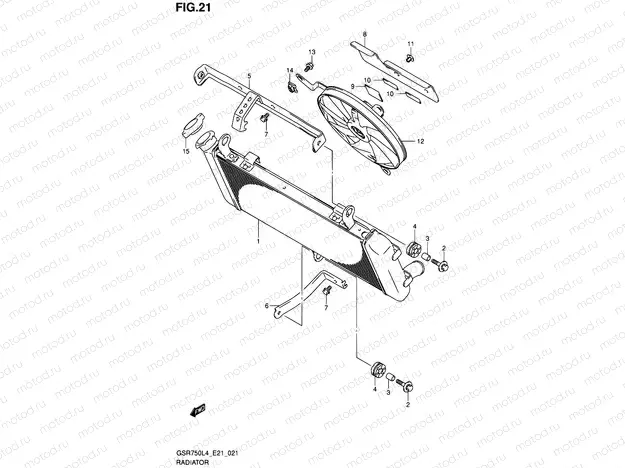 21 - RADIATOR (GSR750AUEL4 E21)