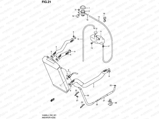 21 - RADIATOR HOSE (VL800CL4 E02)