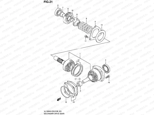 21 - SECONDARY DRIVE GEAR