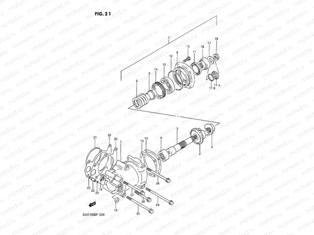 21 - SECONDARY DRIVE GEAR (MODEL M)