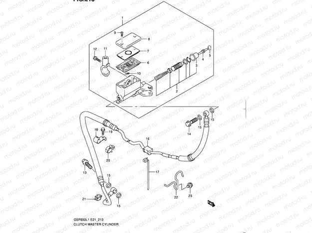213 - CLUTCH MASTER CYLINDER (GSF650L1 E21)