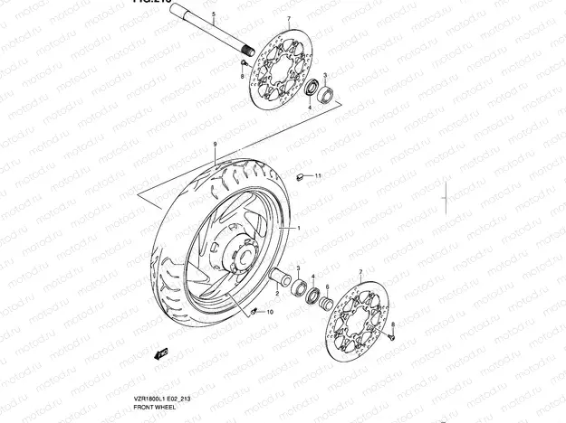 213 - FRONT WHEEL (VZR1800L1 E19)