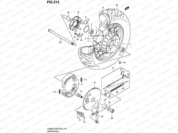 213 - REAR WHEEL (VL800L2 E28)
