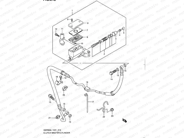 215 - CLUTCH MASTER CYLINDER (GSF650AL1 E21)