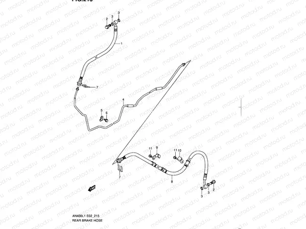 215 - REAR BRAKE HOSE (AN400L1 E19)