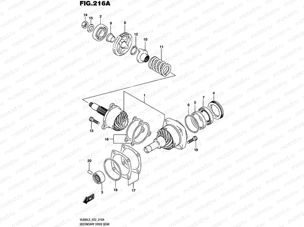 216A - SECONDARY DRIVE GEAR