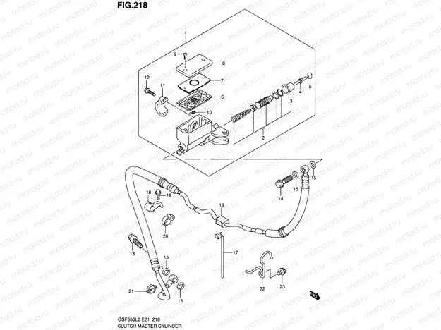 218 - CLUTCH MASTER CYLINDER (GSF650SUL2 E21)