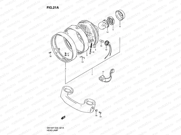 21A - HEADLAMP (MODEL V/W/X/K1 E04,E18,E21,E22)