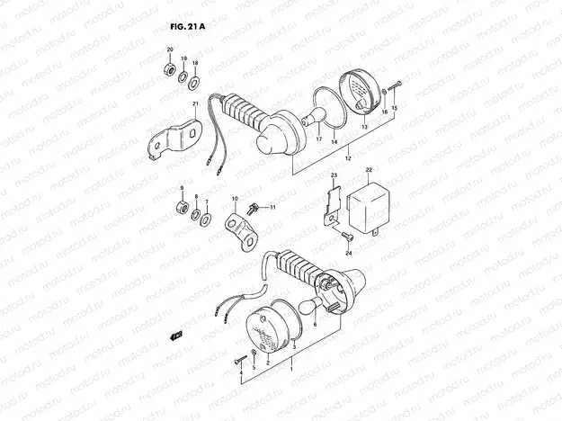 21A - TURN SIGNAL LAMP (MODEL N/P/R E24)