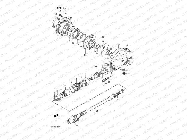 22 - PROPELLER SHAFT - FINAL DRIVE GEAR