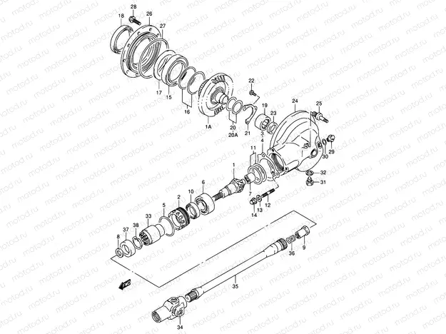 22 - PROPELLER SHAFT - FINAL DRIVE GEAR