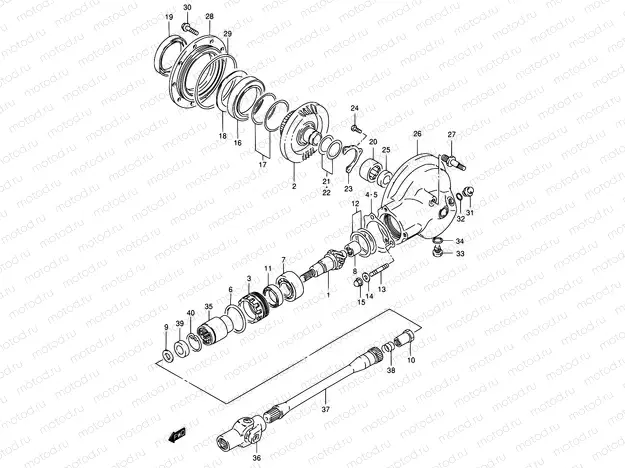 22 - PROPELLER SHAFT - FINAL DRIVE GEAR