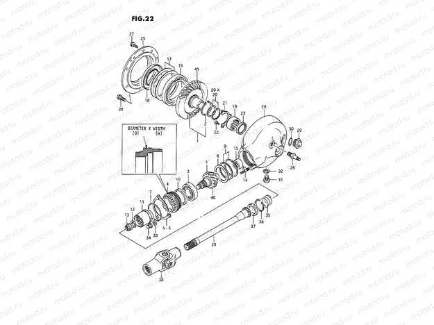 22 - PROPELLER SHAFT - FINAL DRIVE GEAR